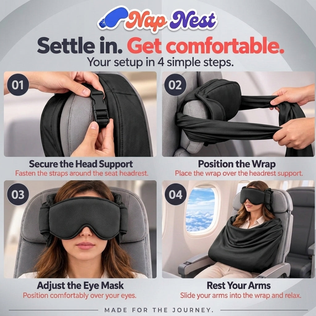 Head Support Sleep Mask with Arm Pouch